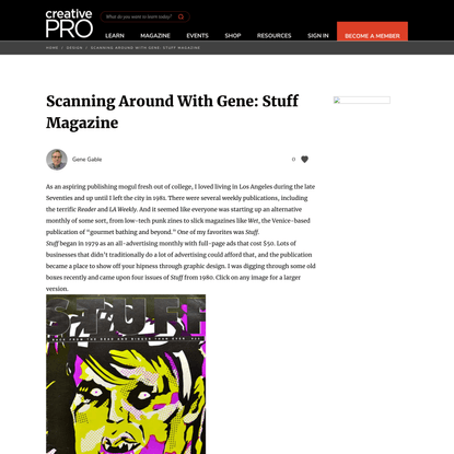 Scanning Around With Gene: Stuff Magazine | CreativePro Network