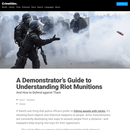 A Demonstrator’s Guide to Understanding Riot Munitions