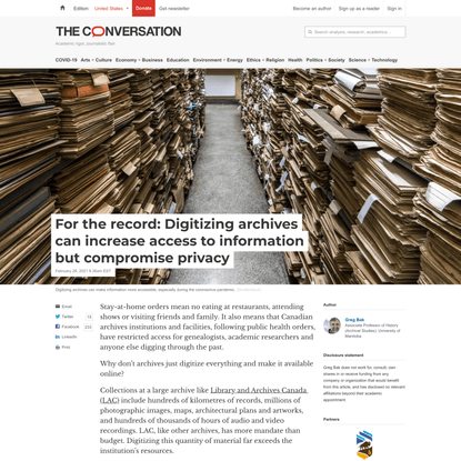 For the record: Digitizing archives can increase access to information but compromise privacy