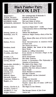 Black Panther Party Book List
