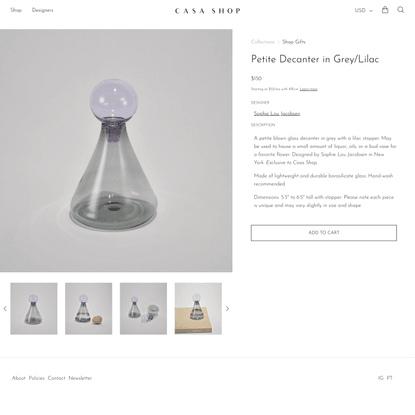 Petite Decanter in Grey/Lilac