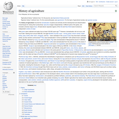 History of agriculture - Wikipedia