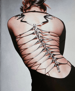 Roberto Cavalli fw00 metal spine dress