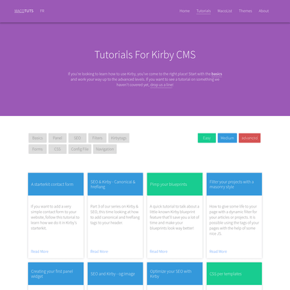 Learn all about Kirby cms with tutorials for every level