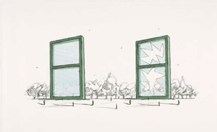 Claes Oldenburg Proposal for a Civic Monument in the Form of Two Windows 1982