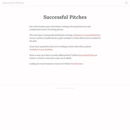 Successful Pitches – Freelancers helping freelancers