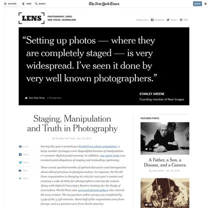 Staging, Manipulation and Truth in Photography