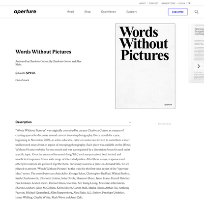 Words Without Pictures | Aperture