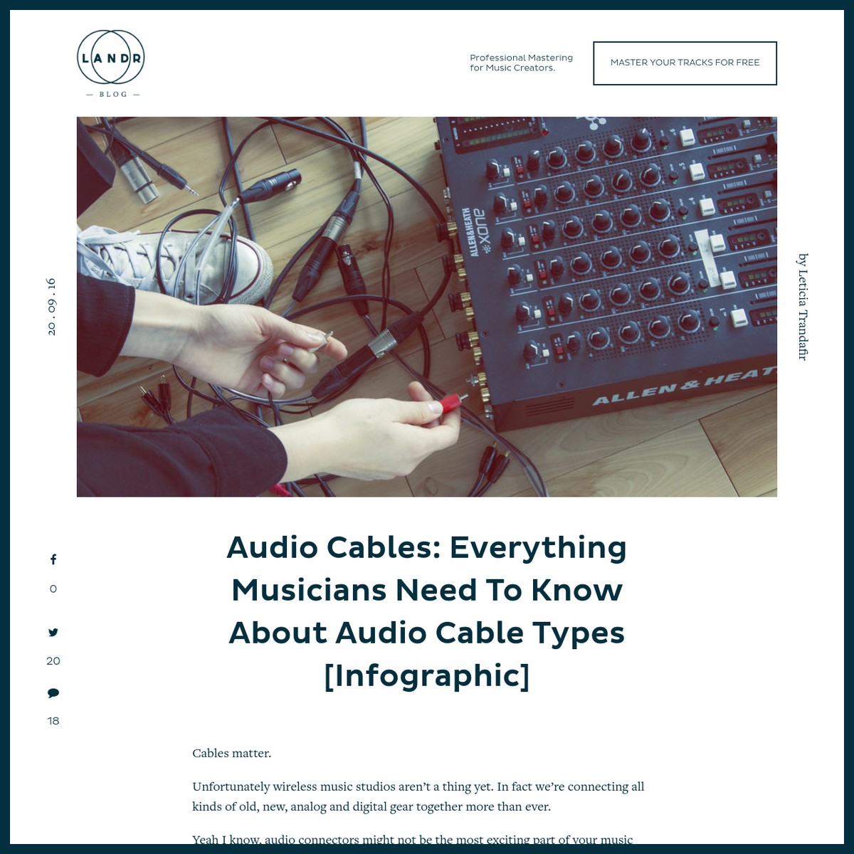 Audio Cables: Everything Musicians Need To Know About Audio Cable Types ...