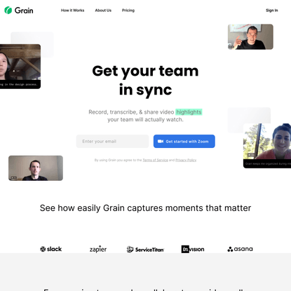 Grain | Record, transcribe, share Zoom video call highlights