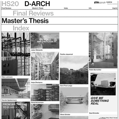 Master’s Thesis – D-ARCH