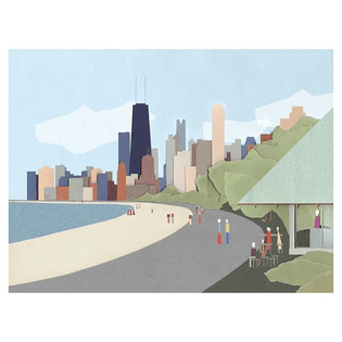 Better weather on the horizon brings to mind this competition entry by Fala Atelier for the 2015 Lakefront Kiosk Competition. The Portuguese architecture studio won an honorable mention for their "Little Kiosk," a simple, domestic-style structure for North Avenue Beach. This cut-and-paste collage is currently on view at the @grahamfoundation as part of their current exhibition, "Spaces without drama or surface is an illusion, but so is depth," curated by @ligadf.