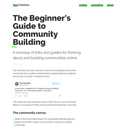 The Beginner's Guide to Community Building
