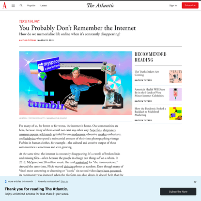You Probably Don’t Remember the Internet