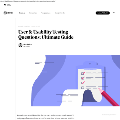 User &amp; Usability Testing Questions: Ultimate Guide | Adobe XD Ideas