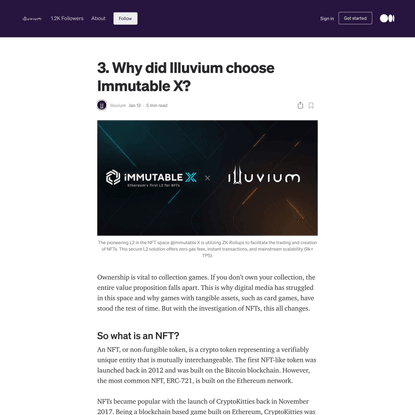 Why did Illuvium choose Immutable X?