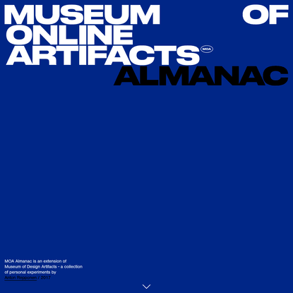 MOA - Museum of Online Artifacts Almanac