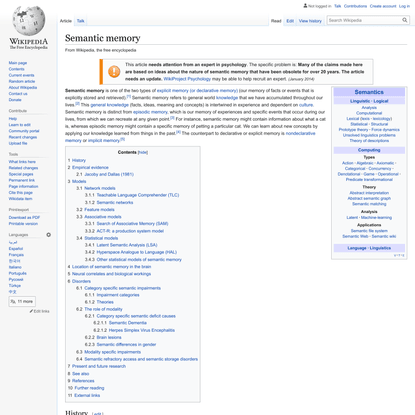 Semantic memory - Wikipedia