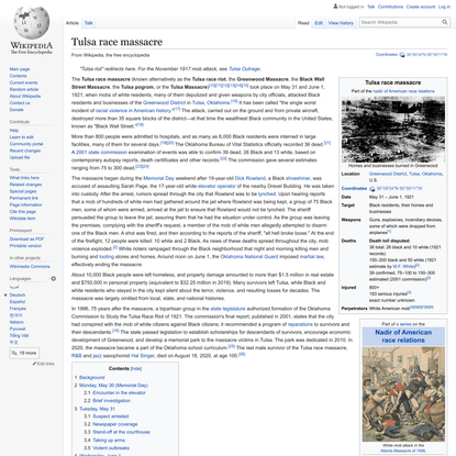 Tulsa race massacre - Wikipedia