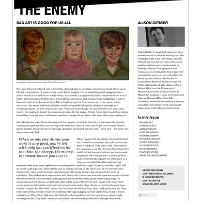 Bad Art is Good For Us All - The Enemy
