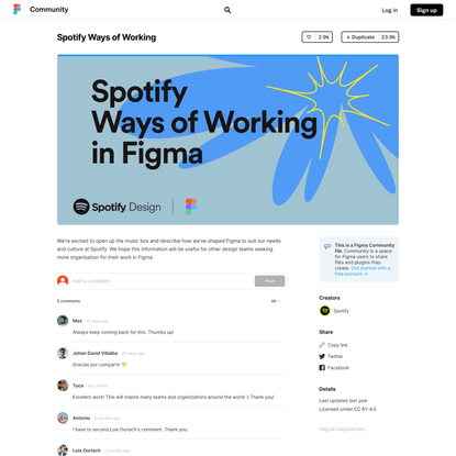 Figma - Spotify Ways of Working | We’re excited to open up the music box and describe how we’ve shaped Figma to suit our nee...