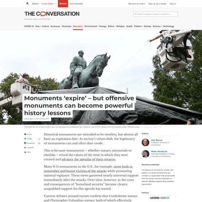 Monuments ‘expire’ – but offensive monuments can become powerful history lessons