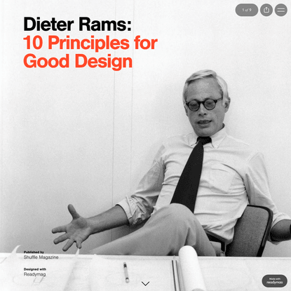 ‘Dieter Rams: Ten Principles For Good Design’ by Shuffle | Readymag