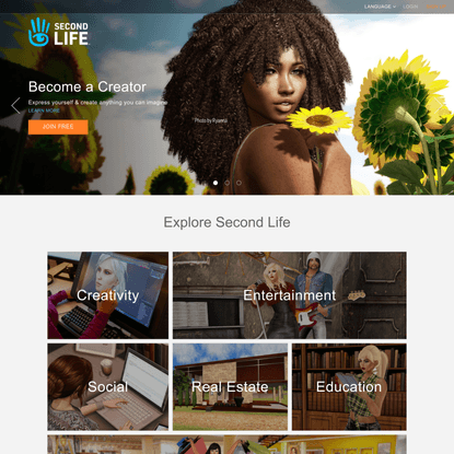 Official Site | Second Life - Virtual Worlds, Virtual Reality, VR, Avatars, Free 3D Chat