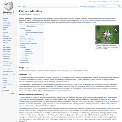 Outdoor education - Wikipedia
