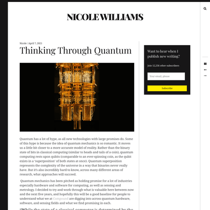 Thinking Through Quantum Computing &amp; VC Implications » Nicole Williams