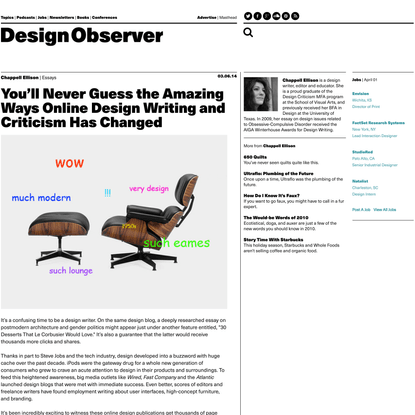 You’ll Never Guess the Amazing Ways Online Design Writing and Criticism Has Changed