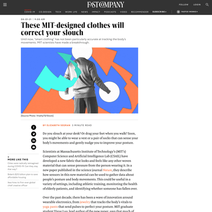 These MIT-designed clothes will correct your slouch
