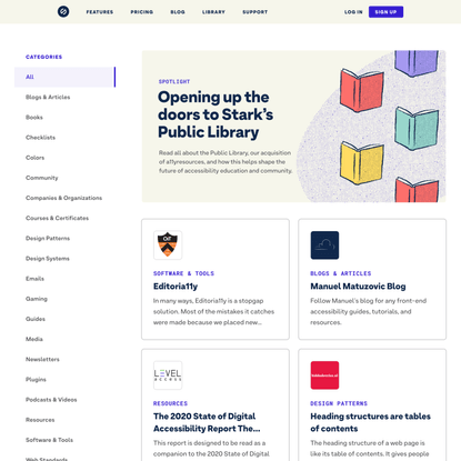 Stark’s Public Library – Accessibility resources, guides, communities, and more