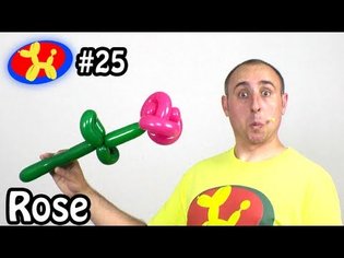 Two Balloon Rose Flower - Balloon Animal Lessons #25 ( globoflexia)