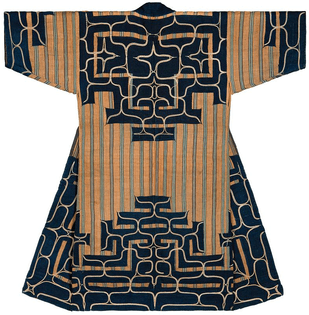 Attush robe with light-blue stripes, late 19th century