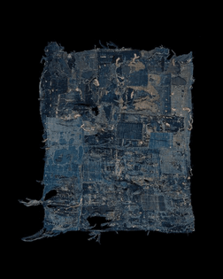 Patchwork (boro) bedding cover (futonji), late 19th-early 20th century