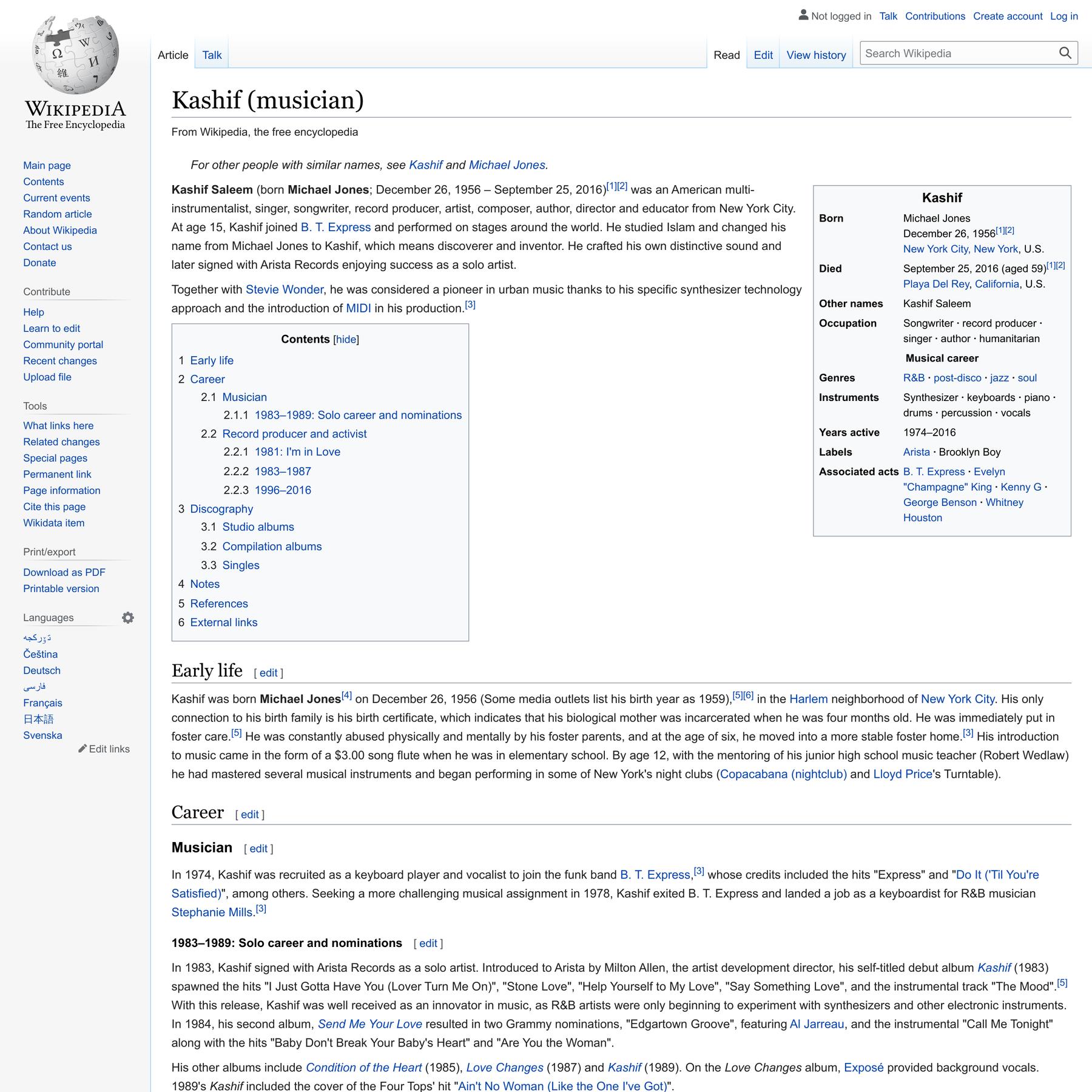 Kashif (musician) - Wikipedia