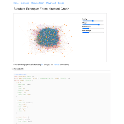 Stardust Example: Force-directed Graph
