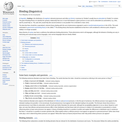 Binding (linguistics) - Wikipedia