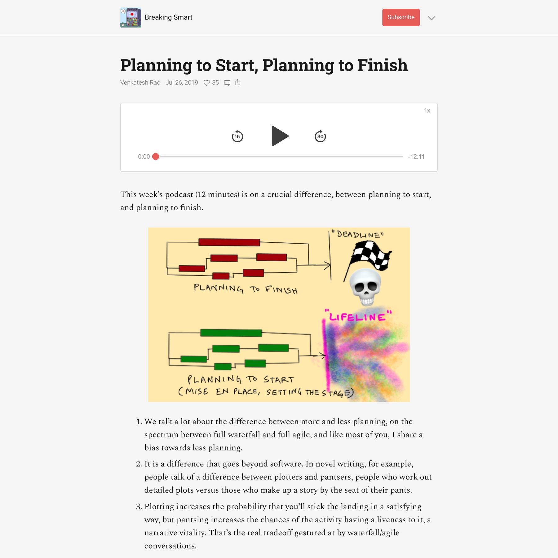 Planning to Start, Planning to Finish