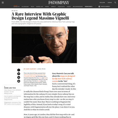 A Rare Interview With Graphic Design Legend Massimo Vignelli