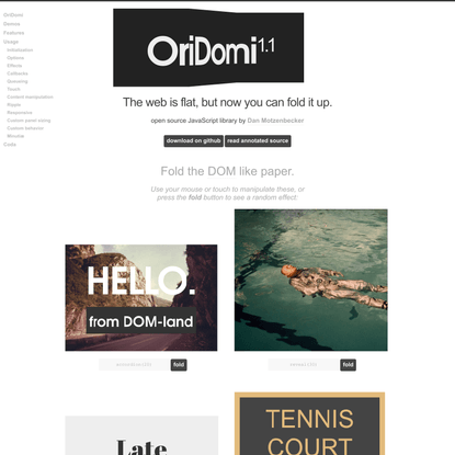 OriDomi - origami for the web