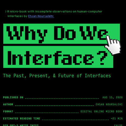 Why Do We Interface?