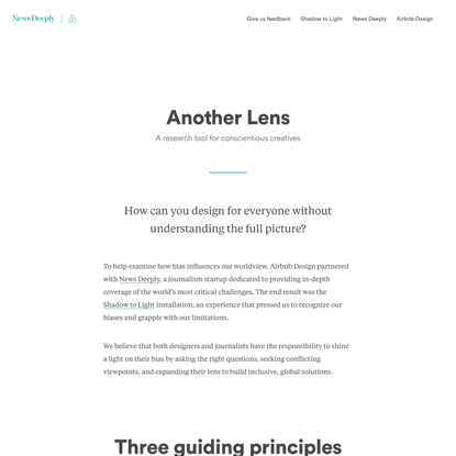 Another Lens - News Deeply x Airbnb.Design