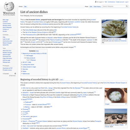 List of ancient dishes - Wikipedia