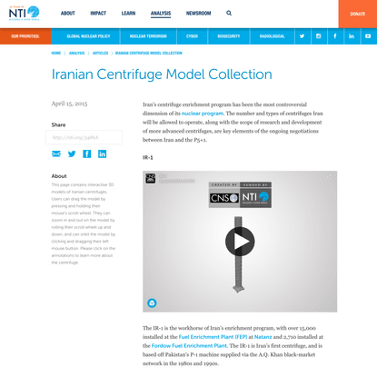 Iranian Centrifuge Model Collection | NTI