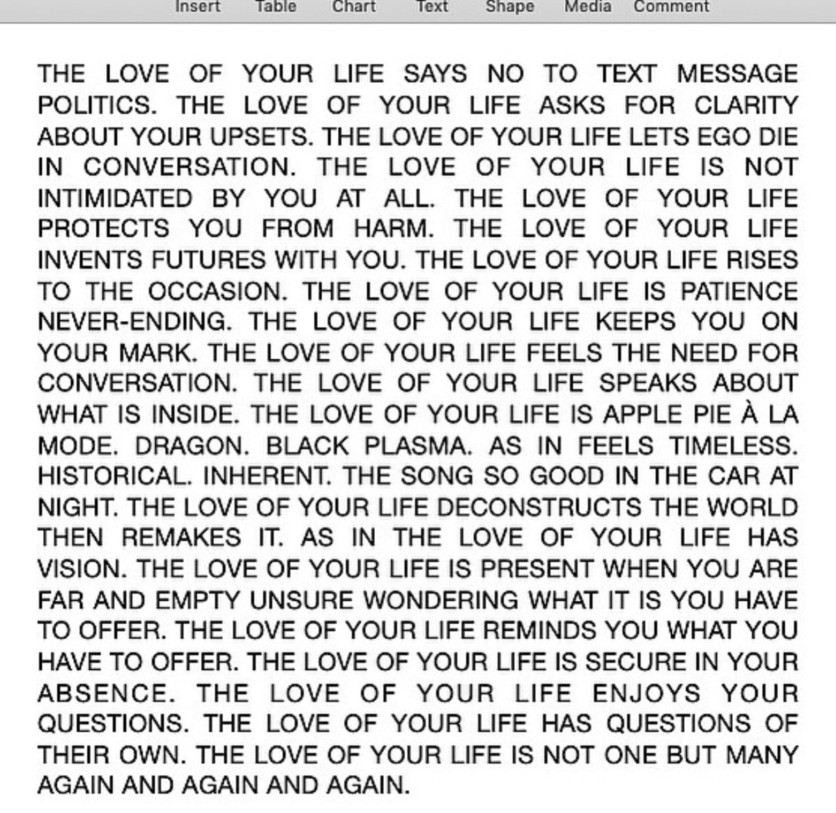 What Is Meant By Love Of Your Life