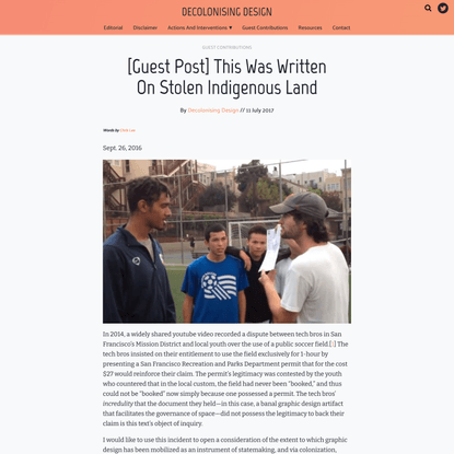 [Guest Post] This Was Written On Stolen Indigenous Land