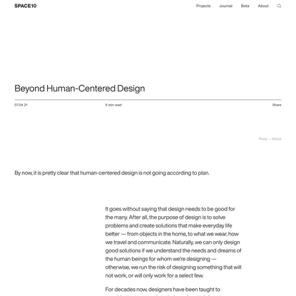 Beyond Human-Centered Design | SPACE10