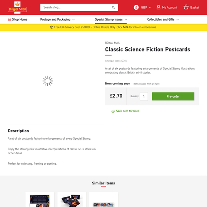 Classic Science Fiction Postcards